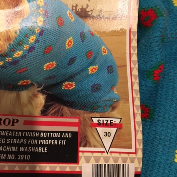 Doggiduds Blue Knit Lg Dog Sweater Washable Size:30/34" Length - Picture 10 of 10